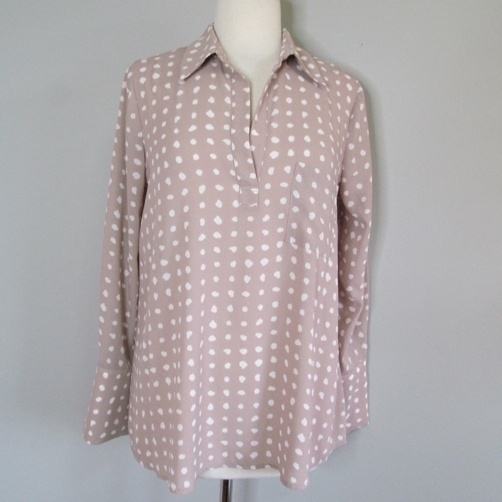 Pleone Polka Dot Long Sleeve Blouse